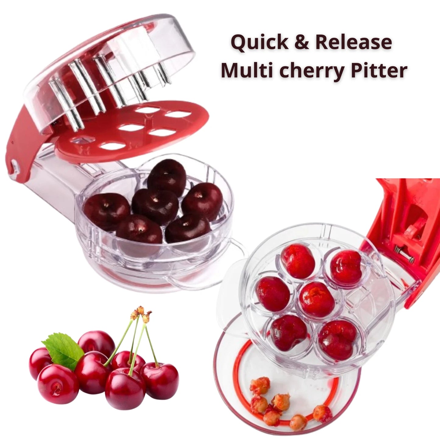 Cherry Pitter Tool Remover Cherries Seed Pitter Tool 6 at Time Quick Push Pull