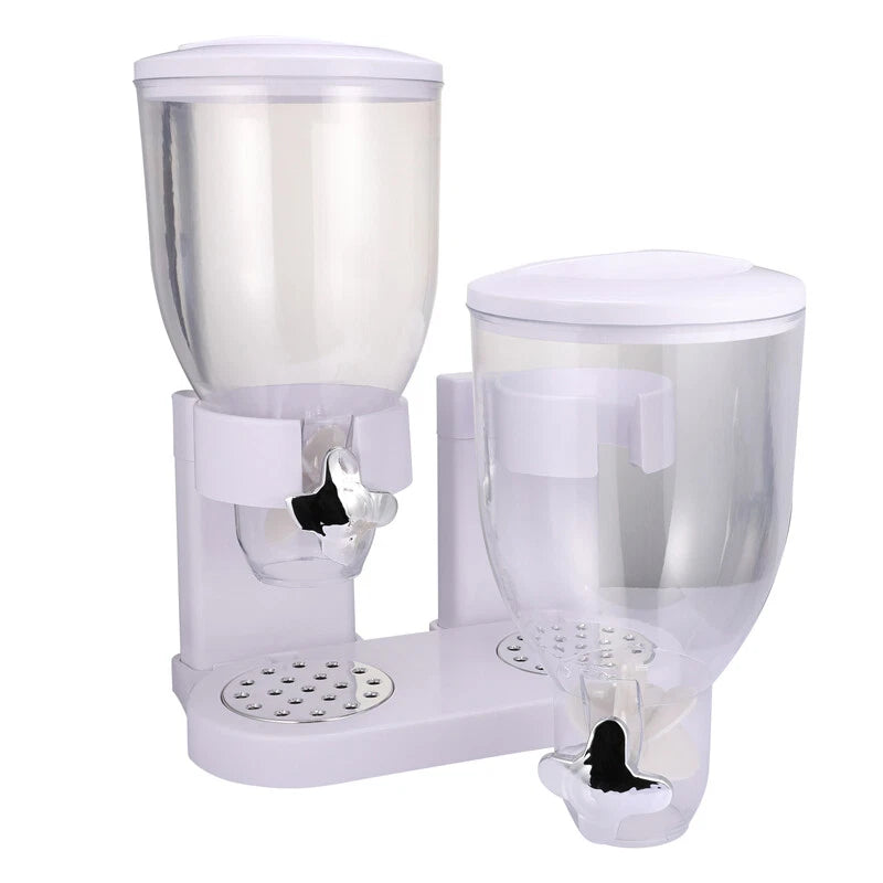 Large Cereal Dispenser Storage Triple Dry Food Snack Container Kitchen Canister