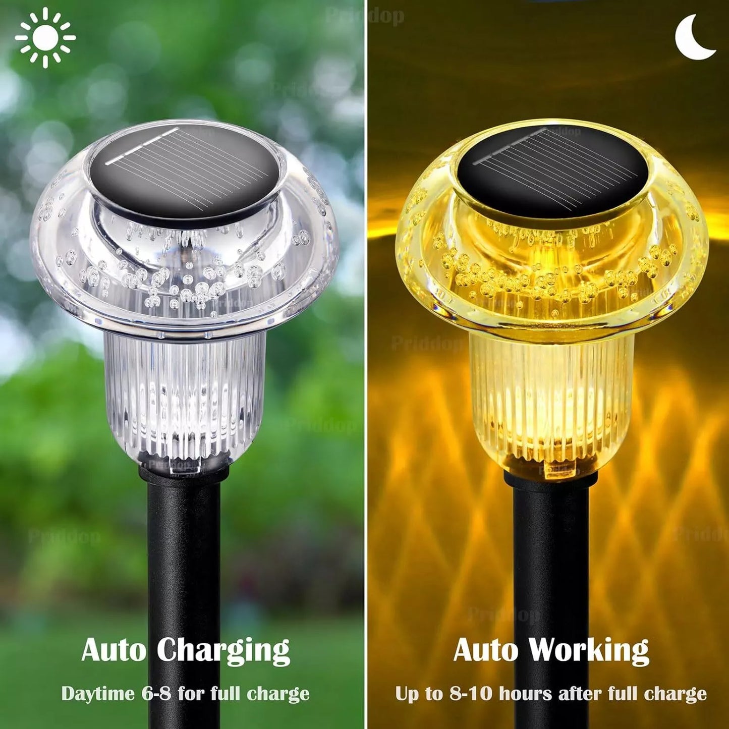 8 Pack Solar Garden Lights Outdoor Waterproof Pathway LED Lights Landscape Yard