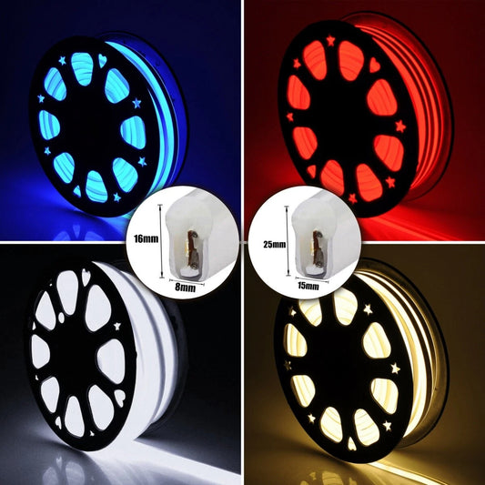 100ft 110V Neon LED Light Strip Waterproof Flexible Home Garden Floor Decor USA