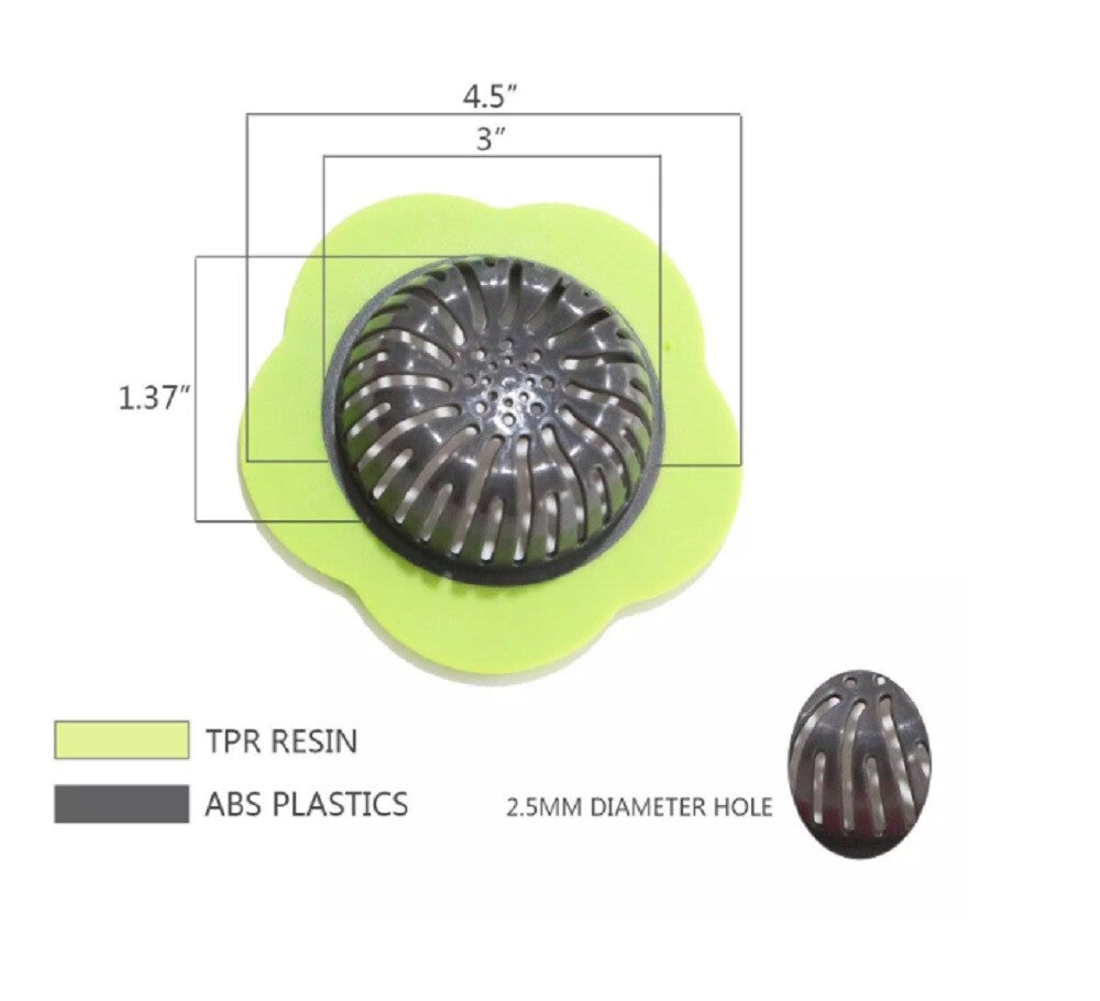 4-Pack 4.5" Sink Drain Strainers – Durable Plastic Food Catcher for Kitchen Use