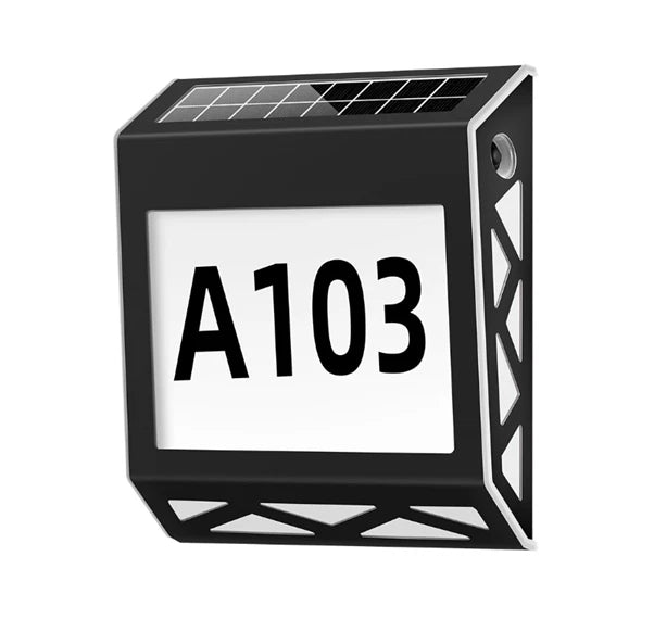 Solar Power House Number Address Sign Waterproof Stainless-Steel Christmas Gift