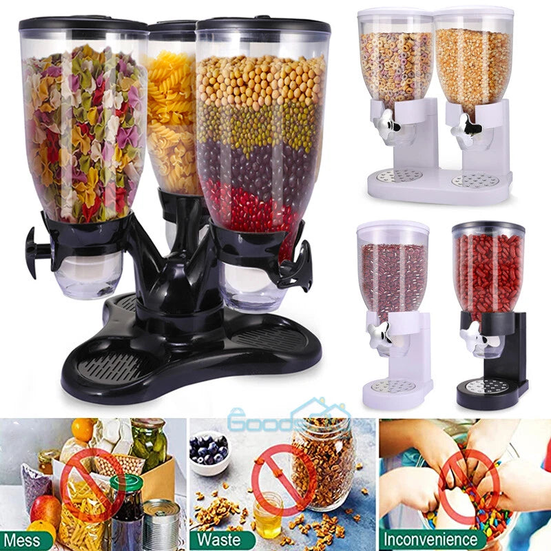 10.5L Cereal Container Storage Food Containers & Cereal Dispenser Triple Control