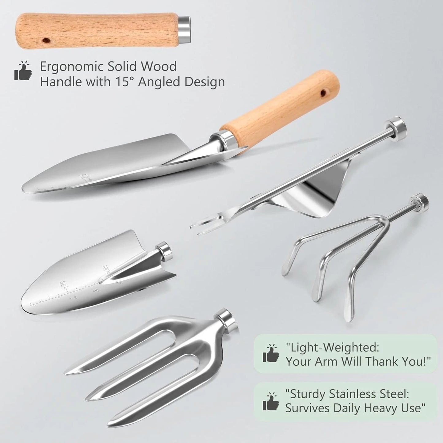 Premium 10-Piece Gardening Tool Set for Women Heavy Duty Steel Rust-Proof Tools