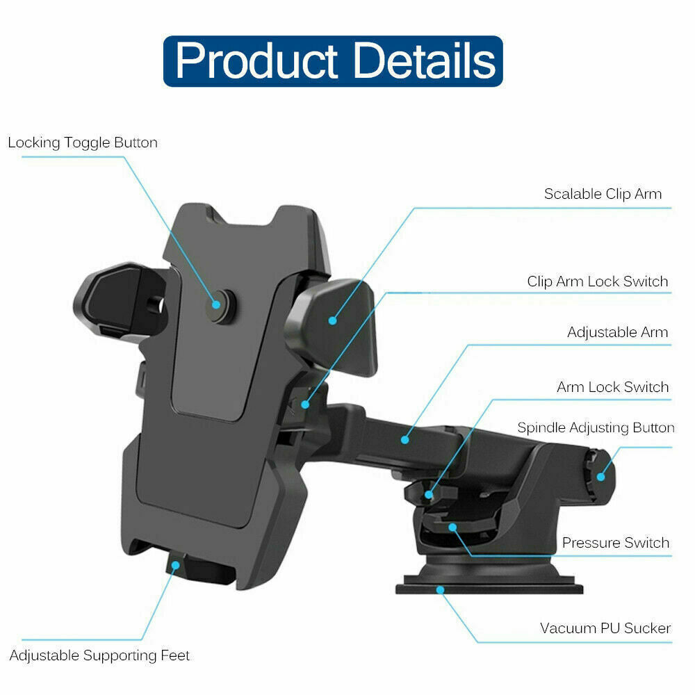 360° Mount Holder Car Windshield Stand For Mobile Cell Phone GPS iPhone Samsung