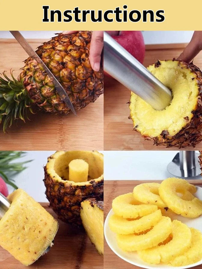 1pc Stainless Steel Pineapple Corer & Slicer - Easy Fruit Core Removal Tool NEW