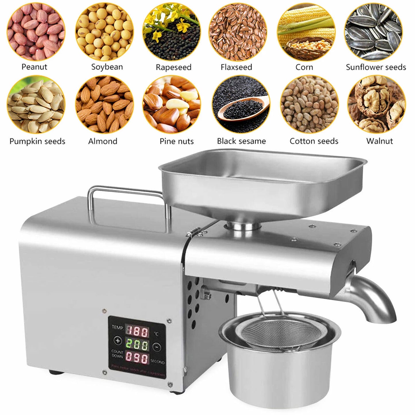 Commercial Automatic Oil Press Machine Stainless Steel Oil Extractor