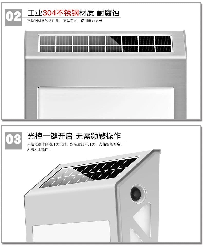 Solar Power House Number Address Sign Waterproof Stainless-Steel Christmas Gift