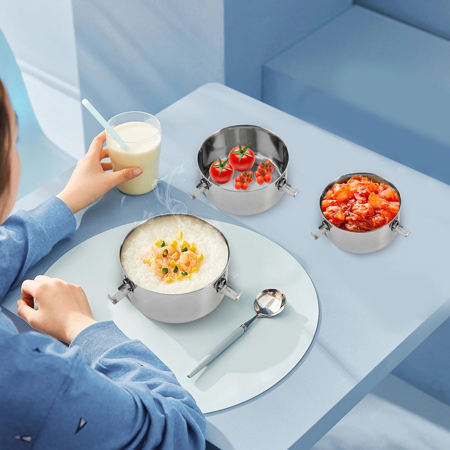 Food Storage Containers Stainless Steel for Kitchen Food Containers Airtight