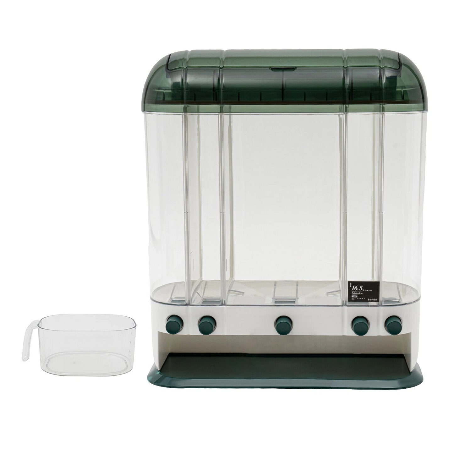 5-Grid Cereal Dispenser Grain Container Rice Storage Dry Food Box Organizer