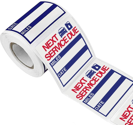300 Pcs 2' x 2' Oil Change Reminder Stickers, Removable Vinyl Windshield Labels - Picture 1 of 6
