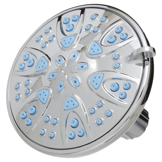 Microban Antimicrobial/Anti-Clog High-Pressure 6-setting Shower Head, Chrome