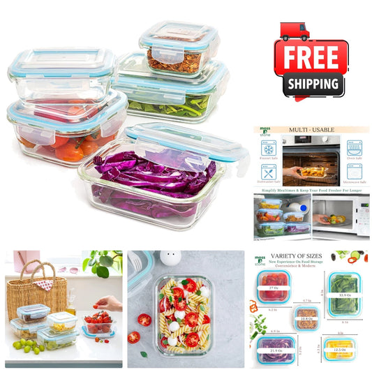 Elegant BPA-Free Kitchen Storage Containers - 10 Pack with Snap Lock Lids