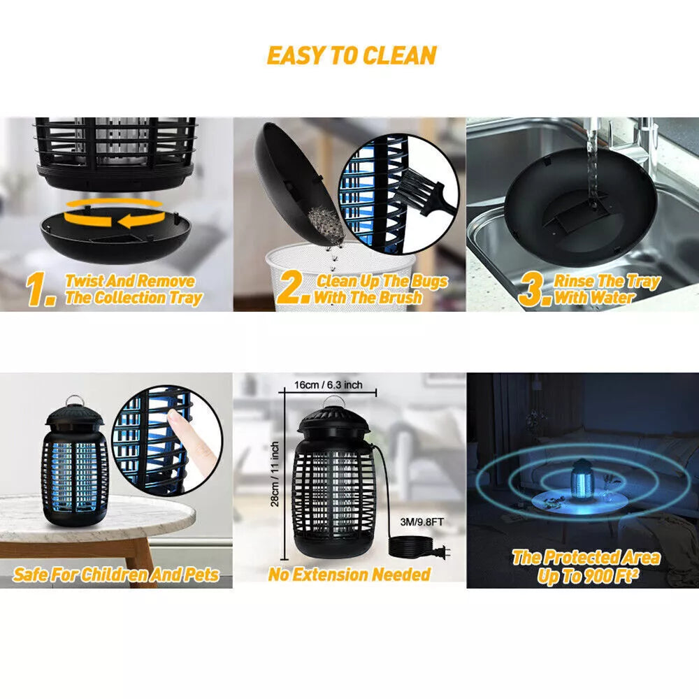 Bug Zapper 4300V Electronic Mosquito Zapper for Outdoor and Indoor Waterproof US