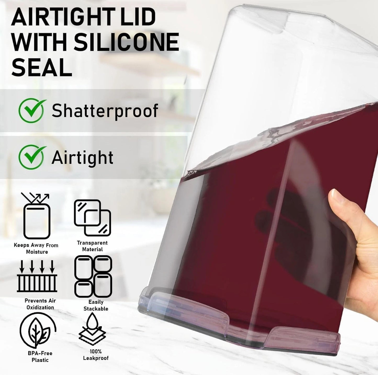 8.5L Airtight Food Storage Containers with Lids - 2 PC Set for Organized Kitchen