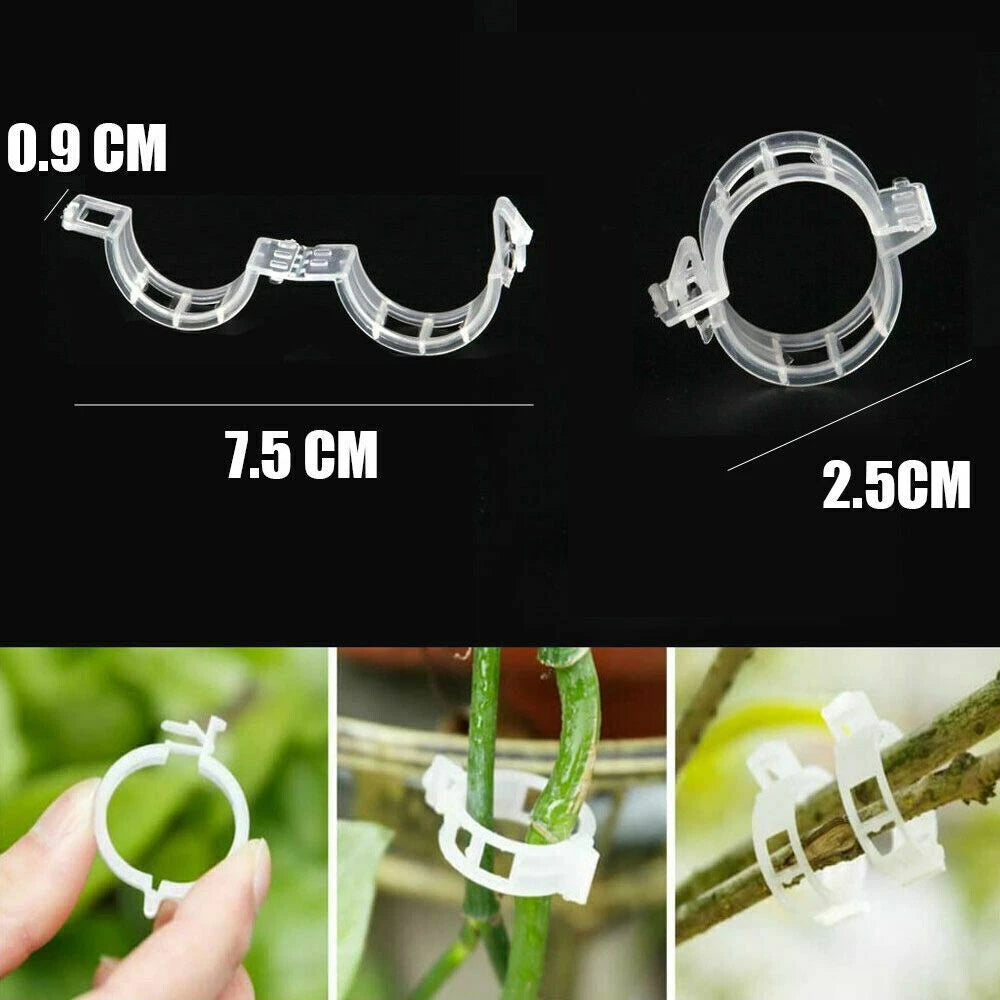 100-500Pcs 25mm Garden Plant Support Clips Tomato and Veggie Trellis Twine