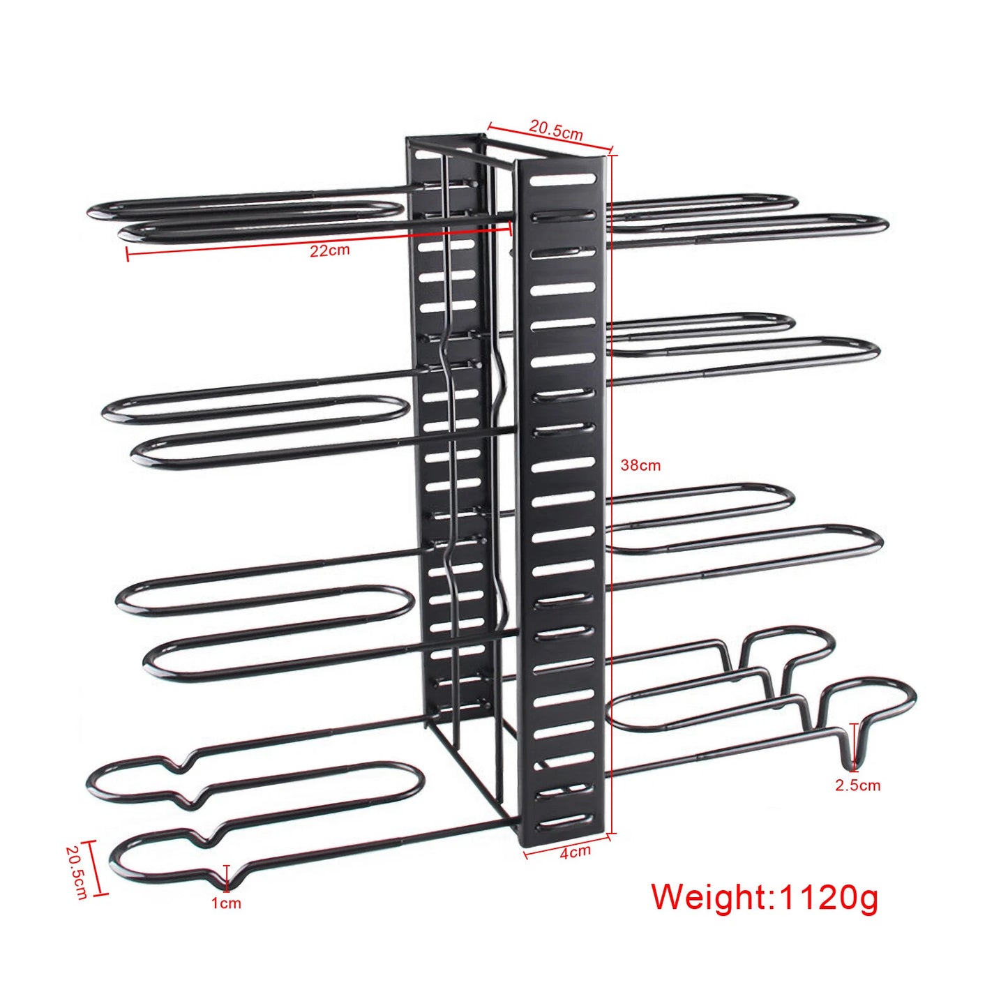 8 Tier Adjustable Pots and Pans Organizer for Cabinet Kitchen Pot and Pan Holder