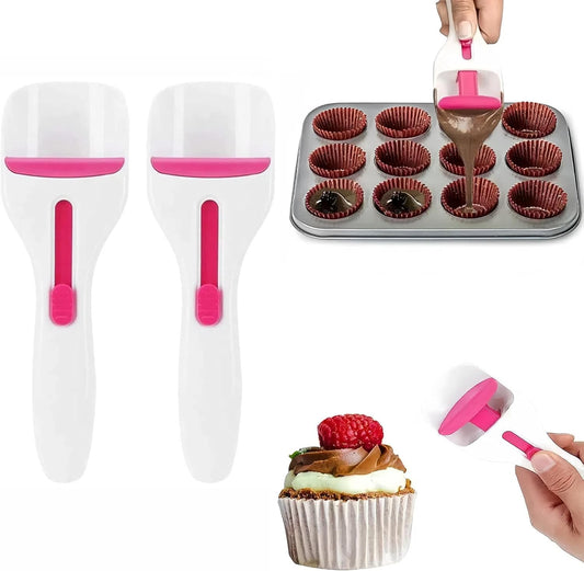 2 Pcs Cupcake Scoop Batter Dispenser - Easy-To-Use Cupcake Batter Scoop