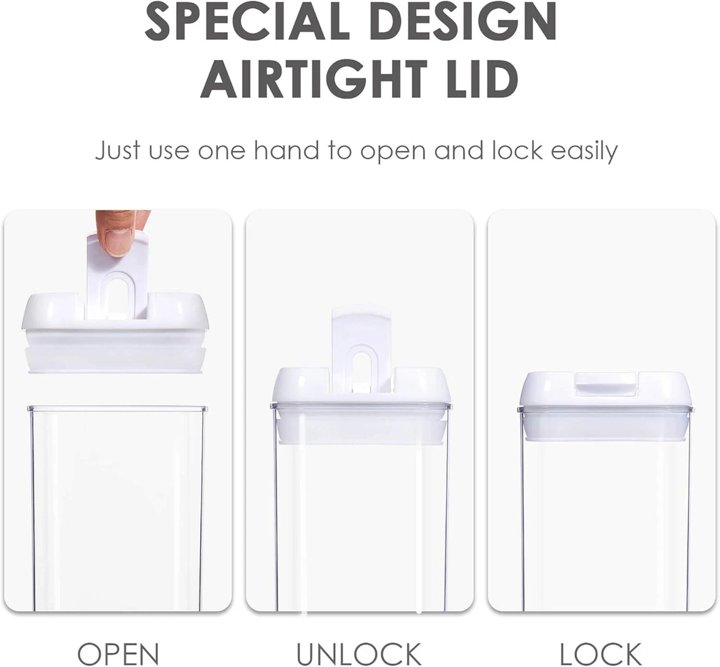 4PCS Airtight BPA-Free Kitchen Storage Containers with Easy Lock Lids - 1.8L