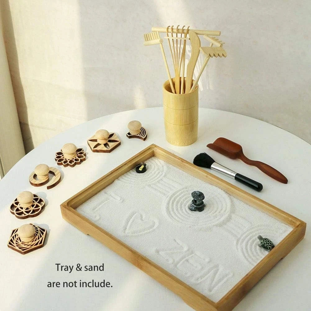 Zen Garden Rake Stamp Tools - Meditation Rock Sand Garden Accessories ? Offic...