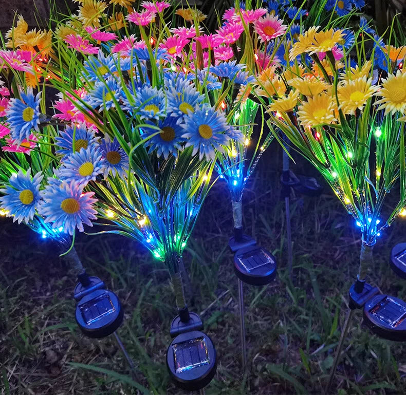 Solar Garden Lights Outdoor Waterproof LED Flower Stake Lamp Yard Patio Decor