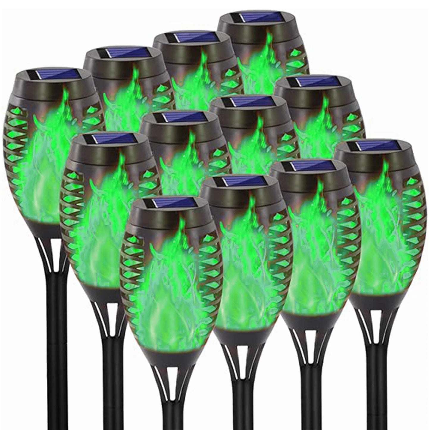 Solar Torch Lights with Flickering Flame Outdoor 12LED Tiki Torch Solar Lights