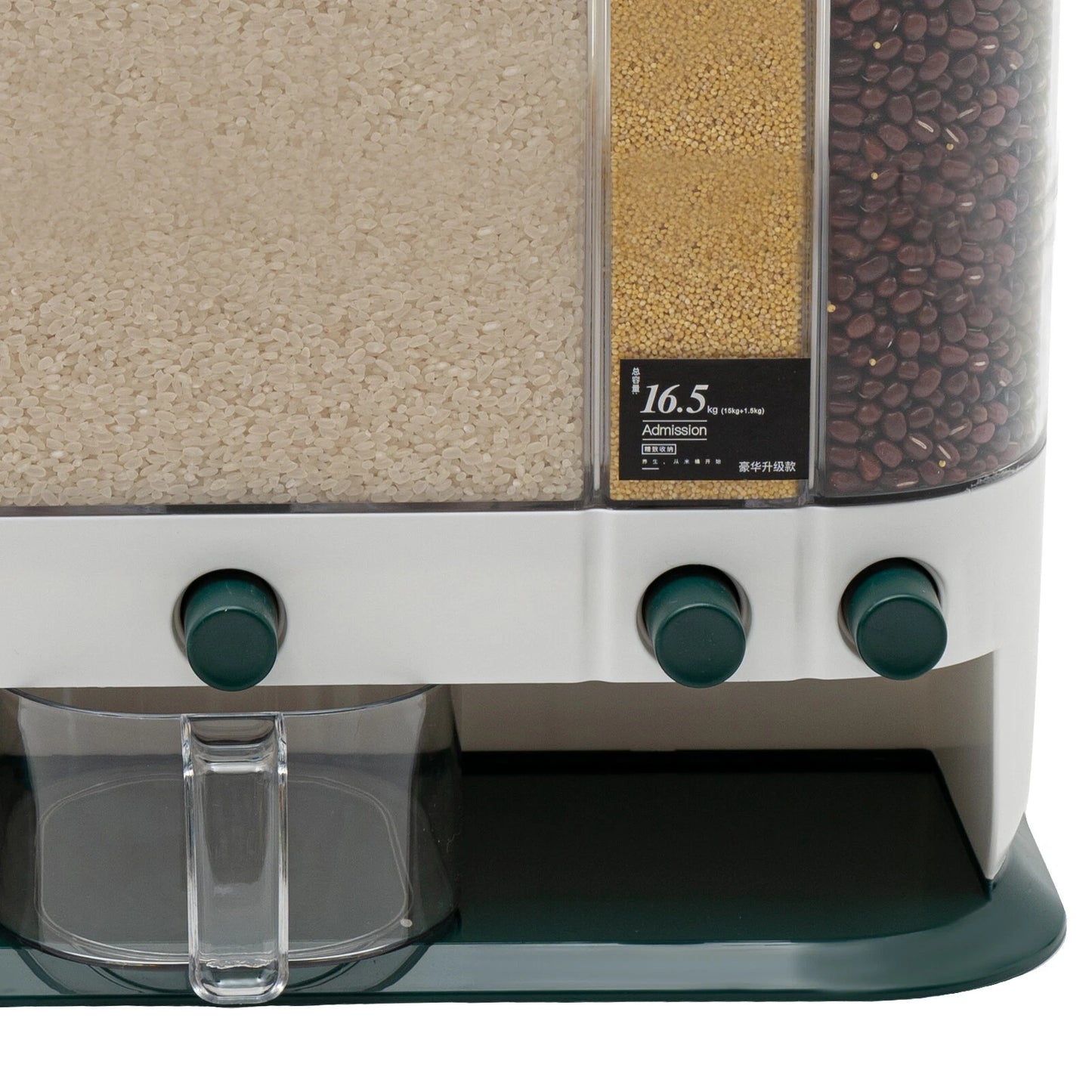 5-Grid Cereal Dispenser Grain Container Rice Storage Dry Food Box Organizer