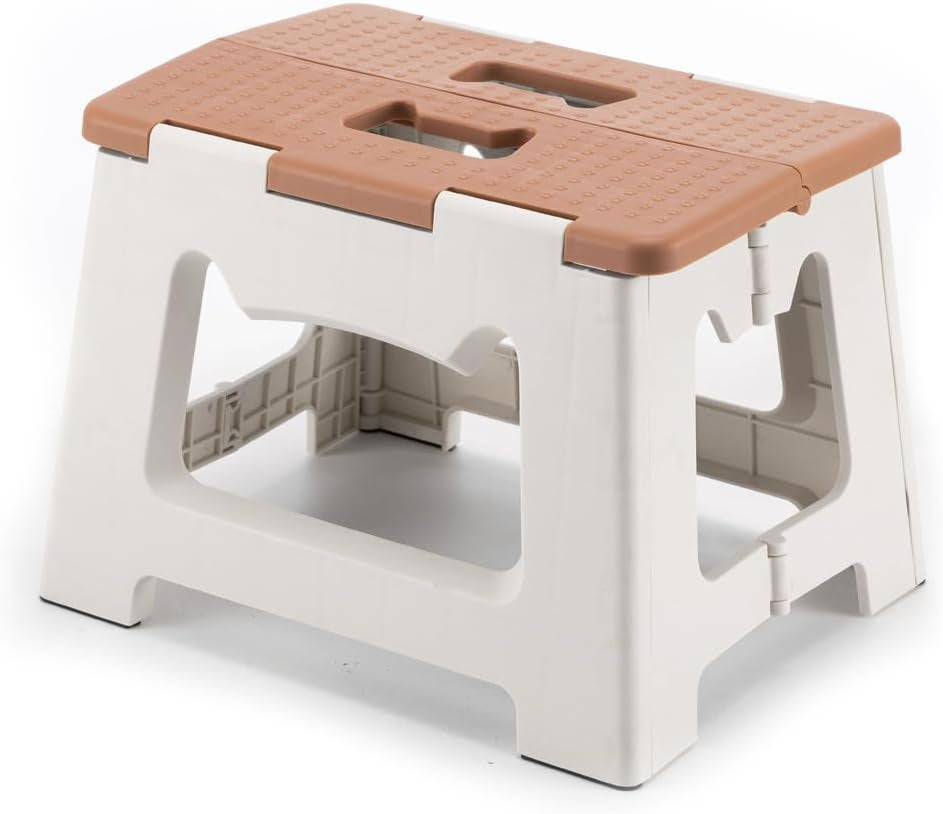 Folding Step Stool for Adults Kids 9" Plastic Foldable Stool 300lbs Portable
