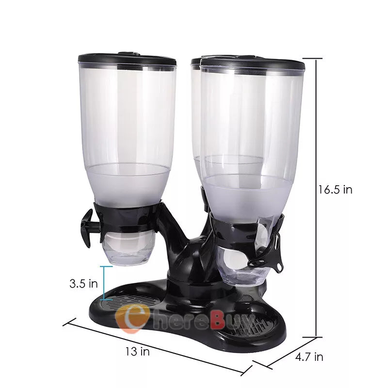 10.5L DRY FOOD STORAGE TRIPLE CEREAL DISPENSER CONTAINER DISPENSE MACHINE HOME