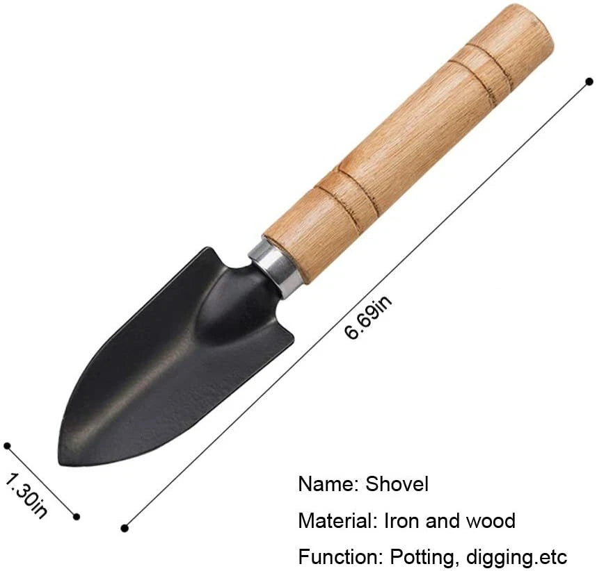 3pcs Garden Tools Set Mini Trowel Rake Shovel For Small Pot Plants Home Kit