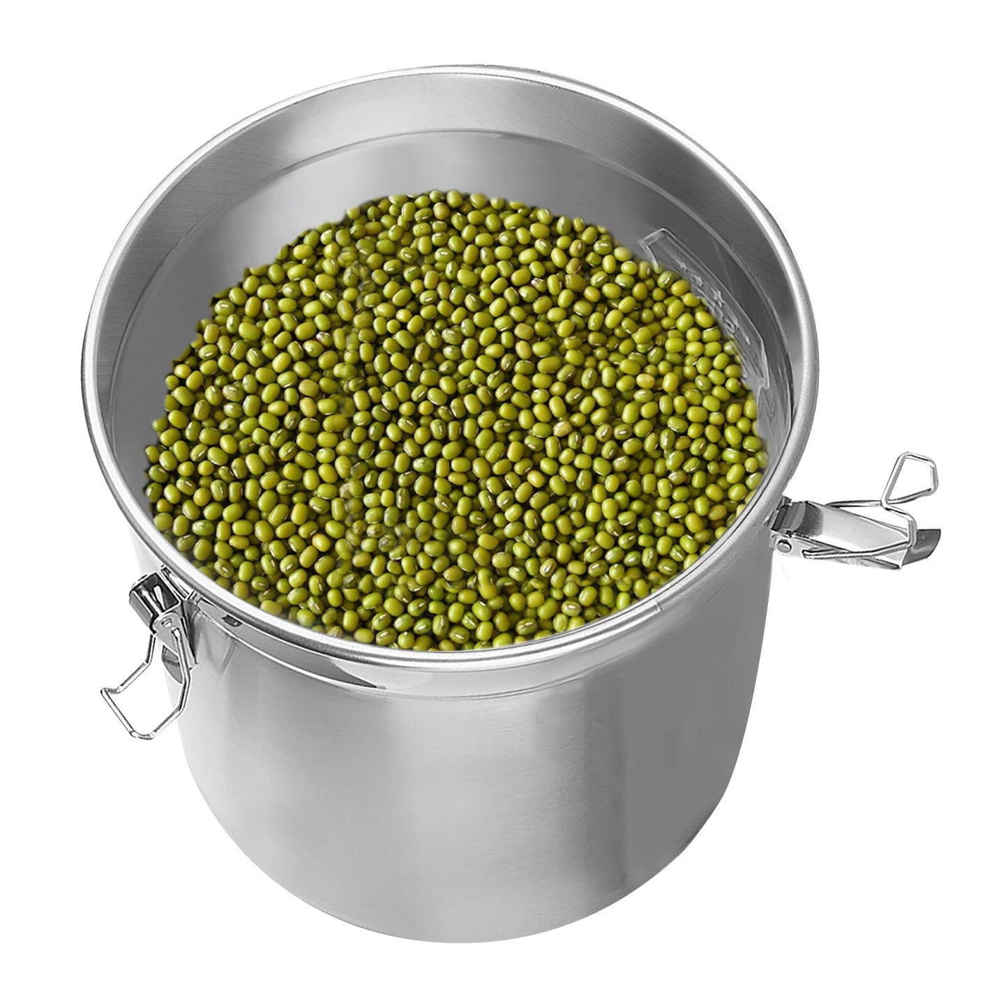 6L Stainless Steel Cereal Container Metal Kitchen Rice Storage Bucket with Lid