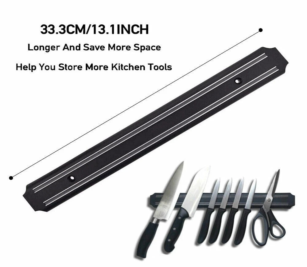 13 Inch Wall Mount Magnetic Knife Scissor Storage Holder Rack Strip Kitchen Tool