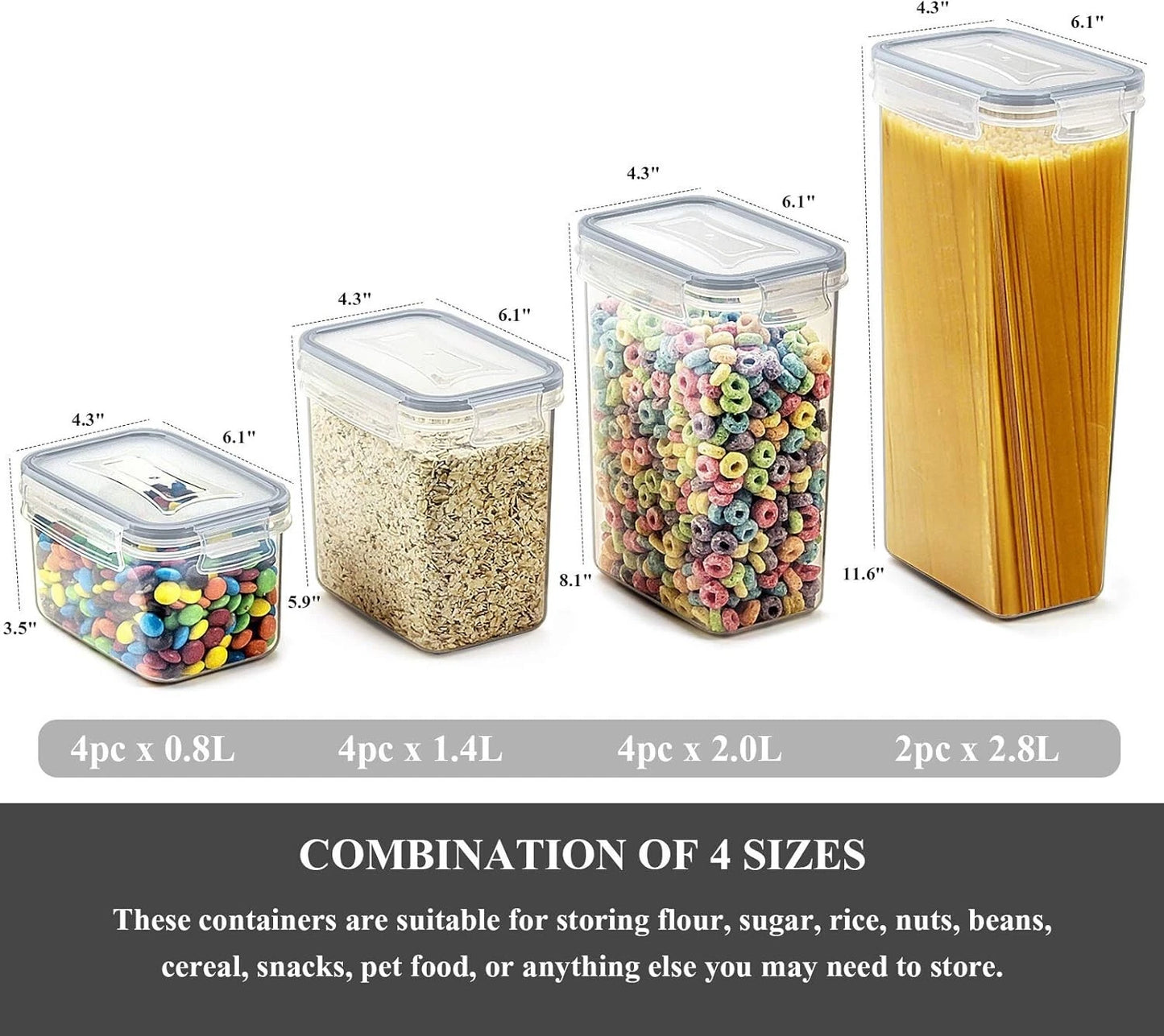 14PC Stackable Kitchen Storage Containers - Airtight & BPA-Free Organization Set