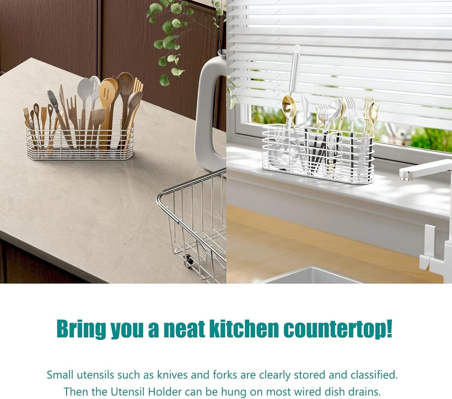 Utensil Drying Rack for Kitchen Counter | Silverware Holder and Cutlery ...