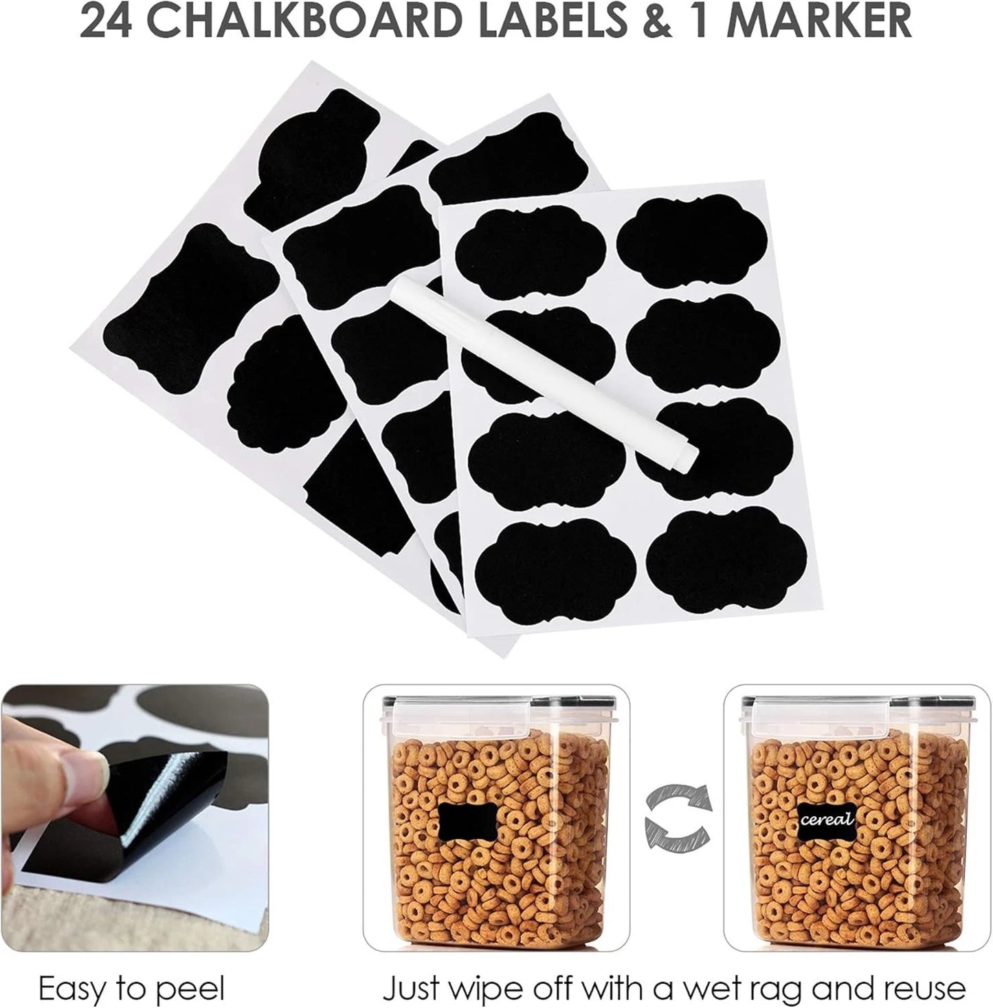Dishwasher Safe Airtight Food Containers - 6-Piece Set for Organized Kitchens
