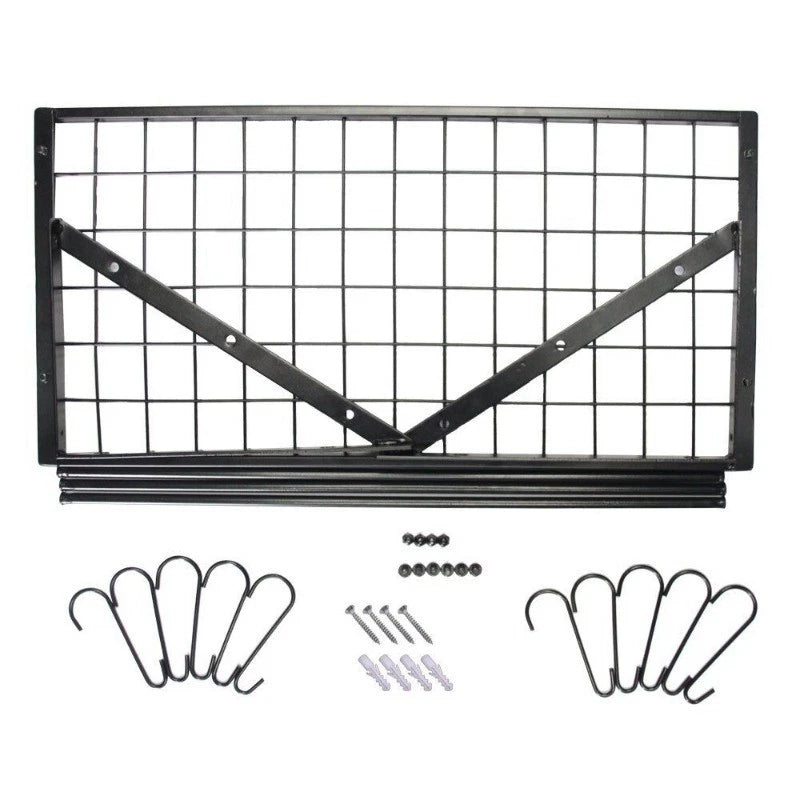 Pot Rack Wall Mounted 24 in Pot and Pan Hanging Rack&10 S Hooks 44 lbs Black US