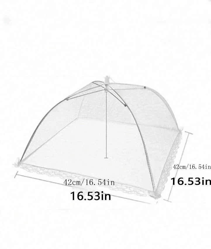 Foldable Mesh Food Cover - Anti-Fly, Dustproof for Dining Table & Outdoor Use