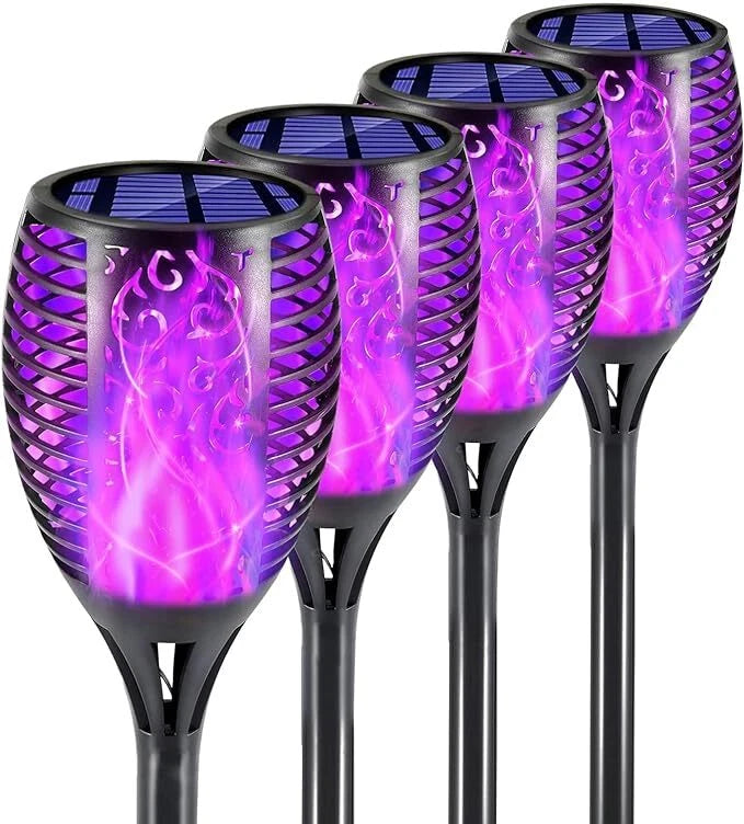 Solar Torch Lights with Flickering Flame Outdoor 12LED Tiki Torch Solar Lights