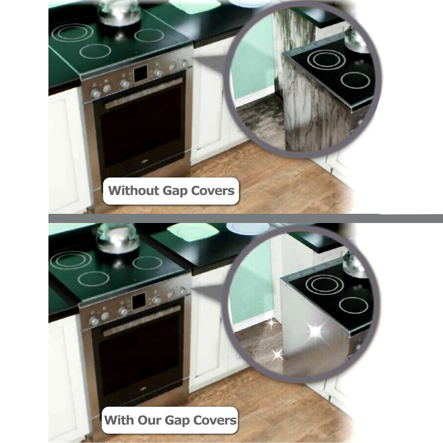 2 PCS 21'' Silicone Stove Counter Gap Cover Oven Guard Spill Seal Slit Filler  - Picture 8 of 10
