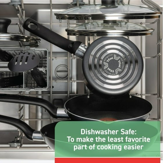 T-fal B087SKDW Easy Care 20-Piece Nonstick Cookware Set Thermospot - Gray