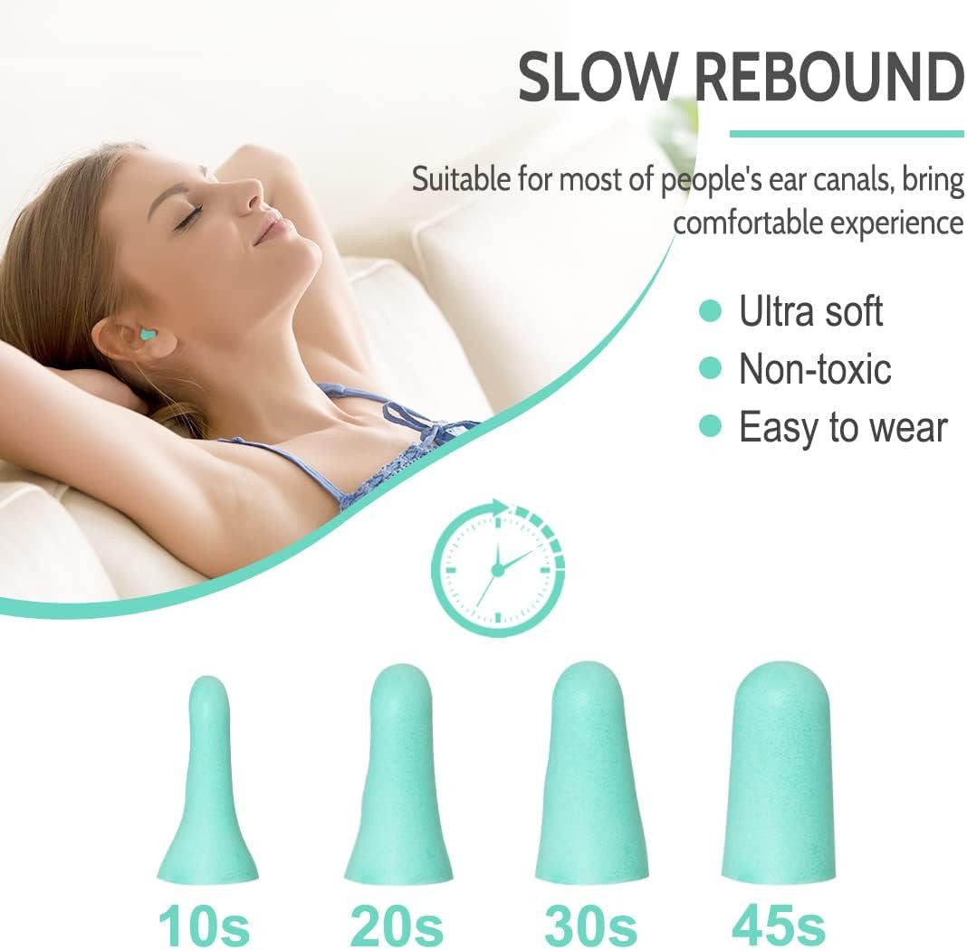 Ultra Soft Foam Earplugs for Sleep - 38Db Sleeping Ear Plugs Noise Cancelling, R