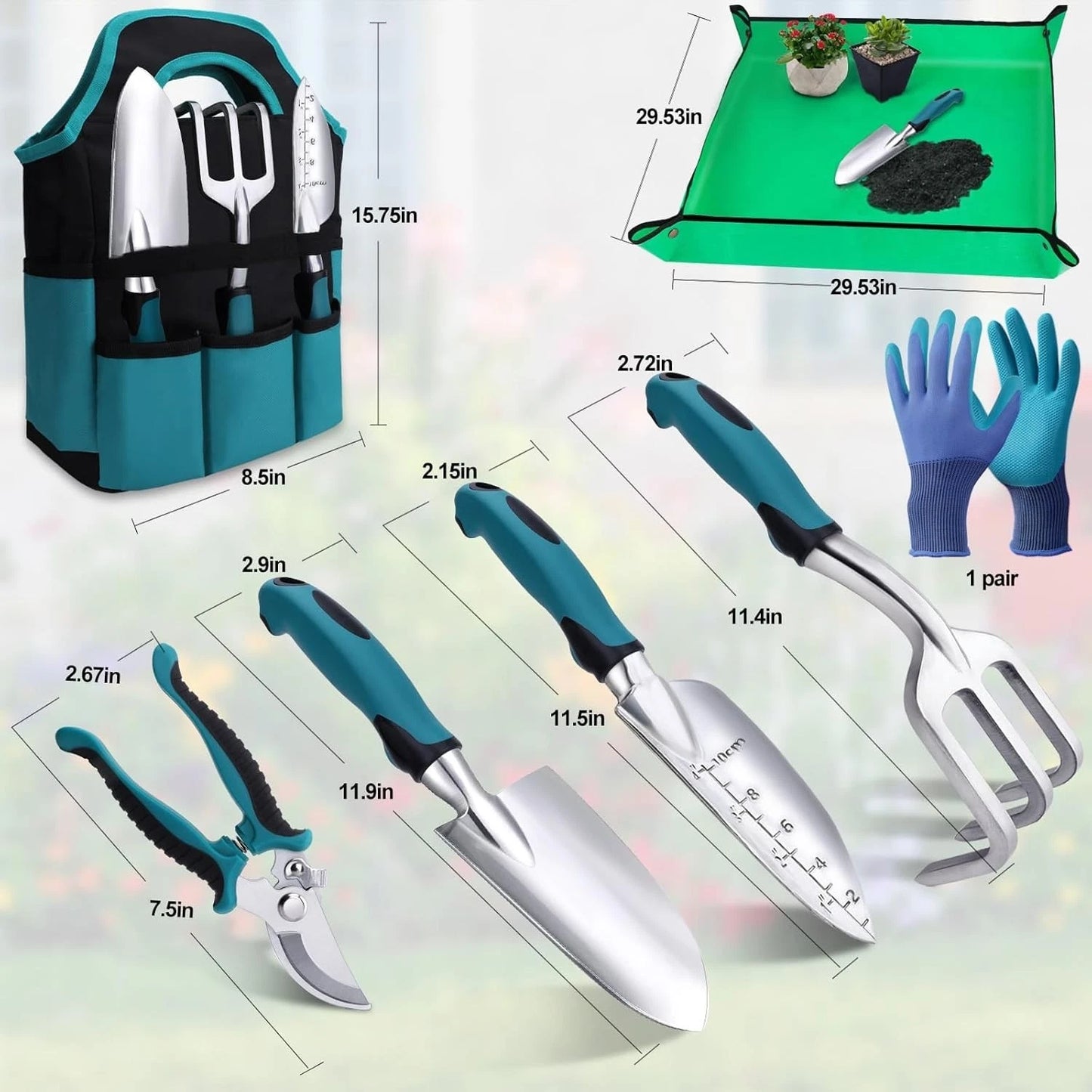 Garden Tools 7-Piece, Gardening Hand Tools, Gardening Tools Set Cultivators