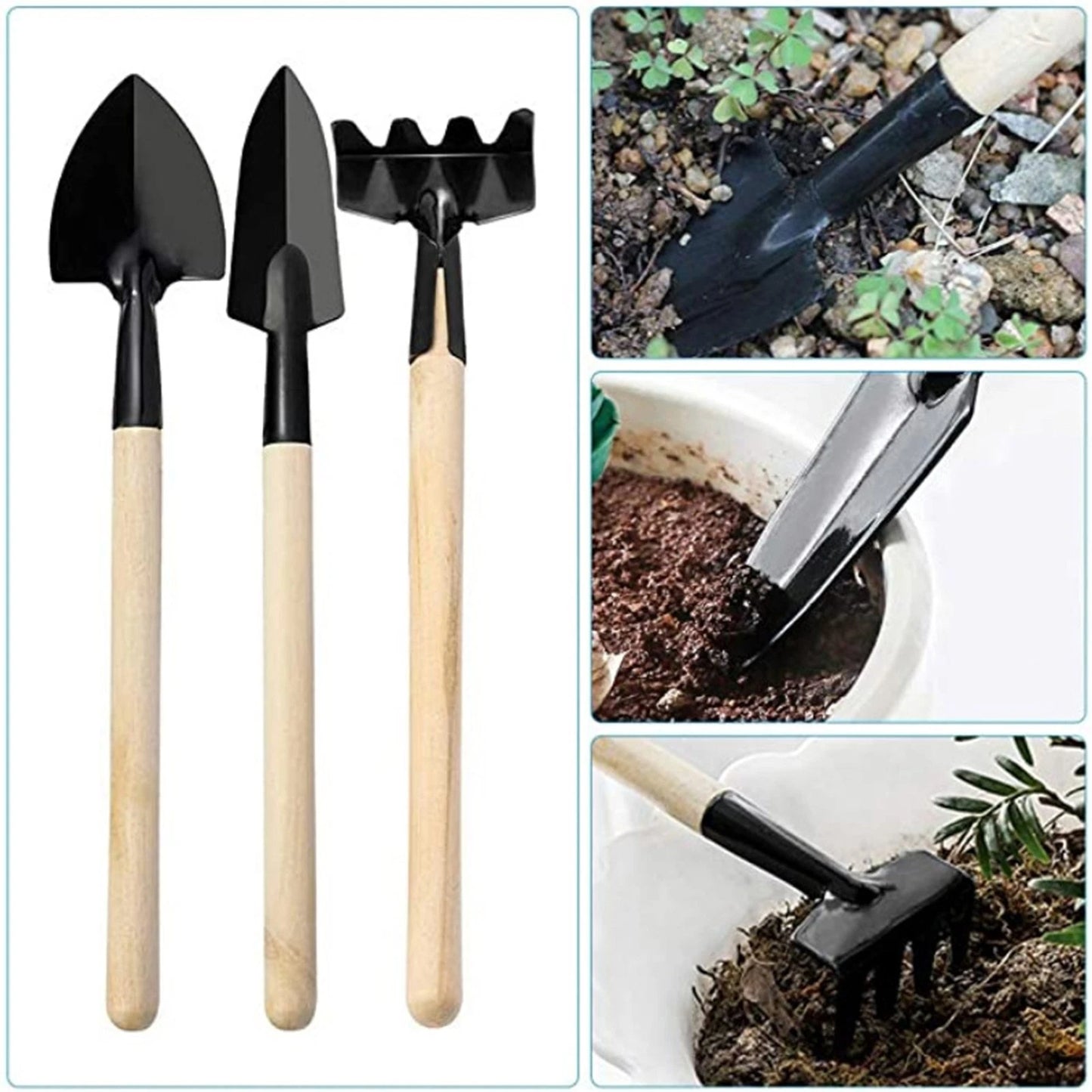12PCS Gardening Tools Set Garden Kit Trowel Secateurs Fork Weeder Planting Diggi