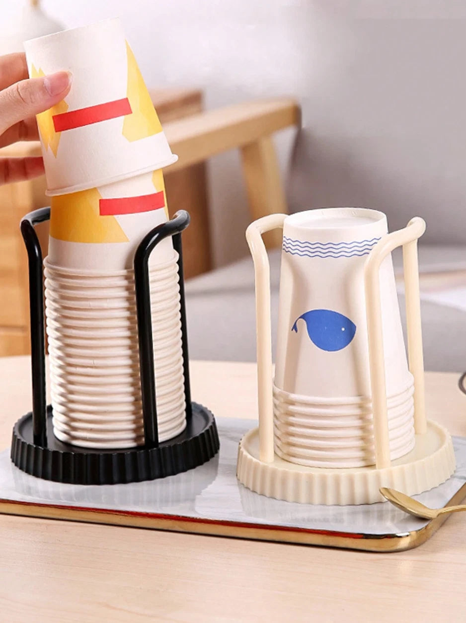 1pc Wall Mounted Disposable Cup Holder - Simple Circular Dispenser - NEW