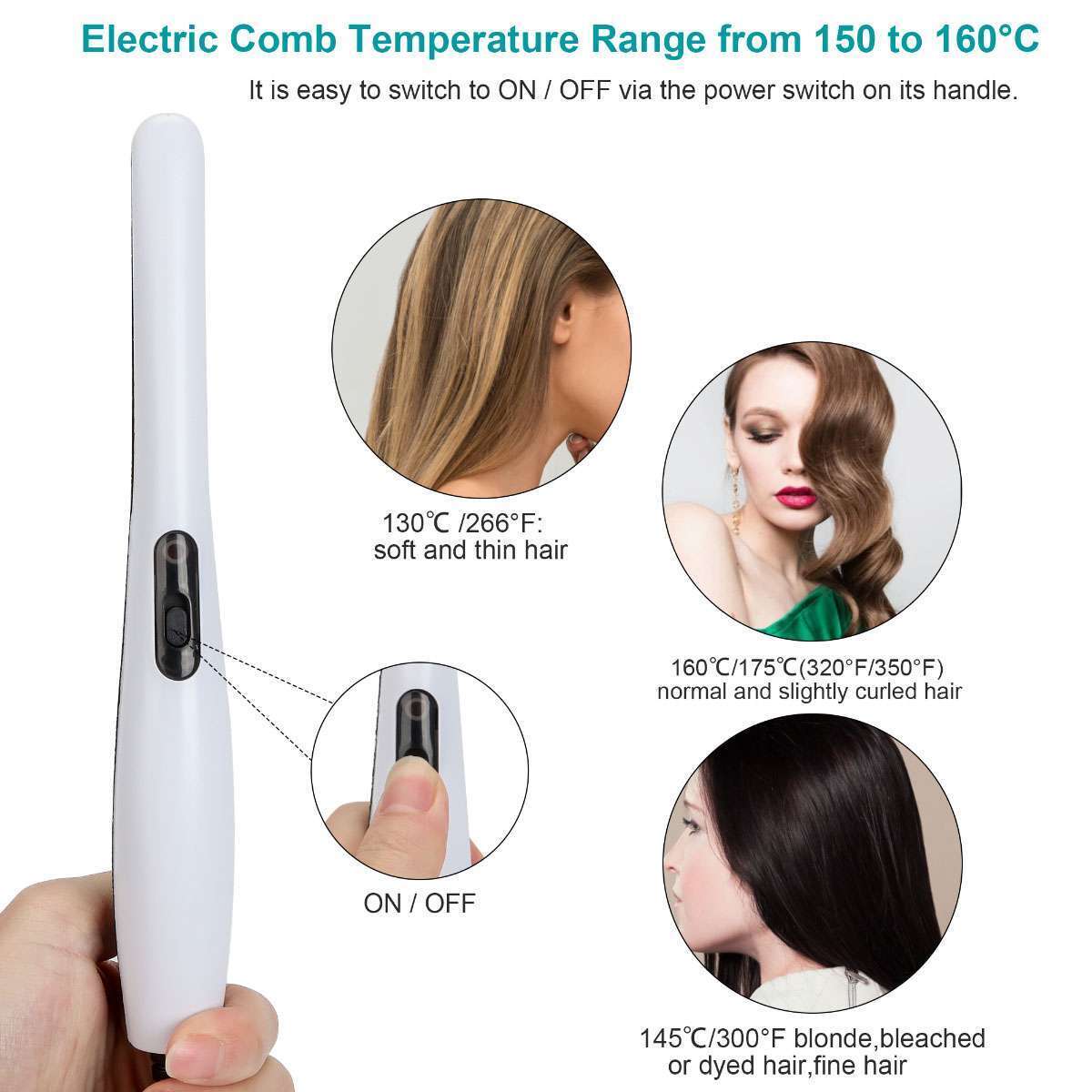 Beard Straightener Comb Quick Heated Brush Styler For Mens Pro Hair Electric