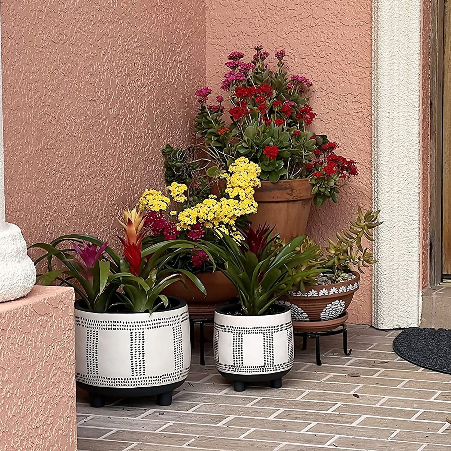 4 Pack Black Metal Potted Plant Stand for Indoor and Outdoor Plants 9.1 Inches H