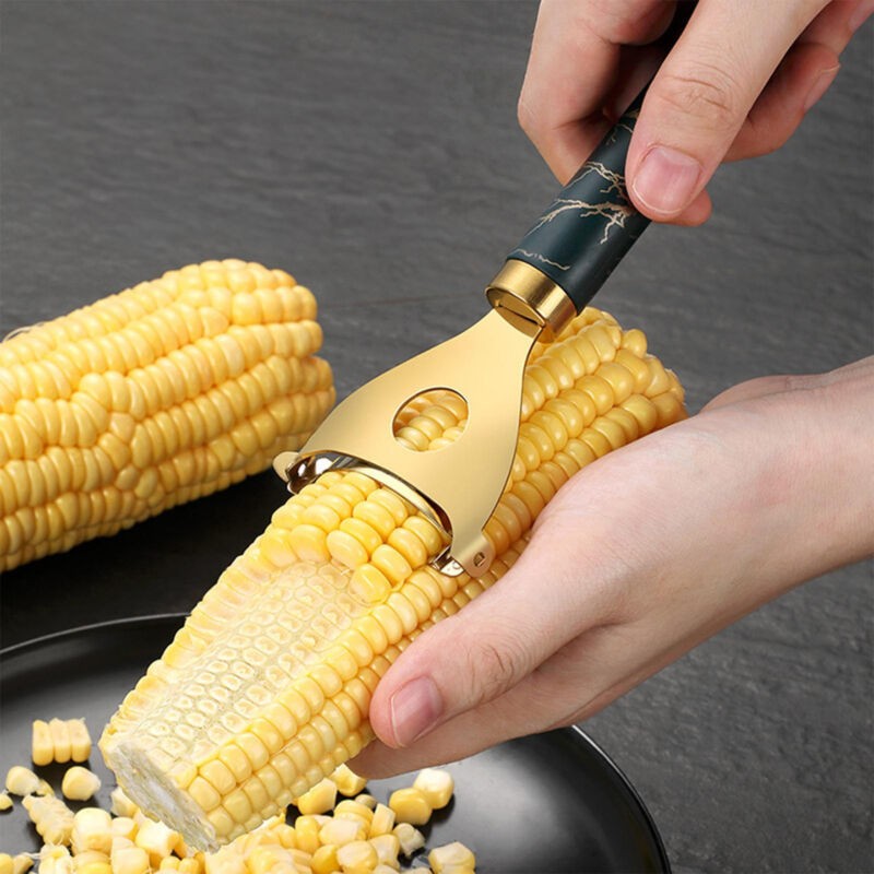 Stainless Steel Corn Cobs Peeler Stripper Remover Kitchen Cutter Thresher Tool