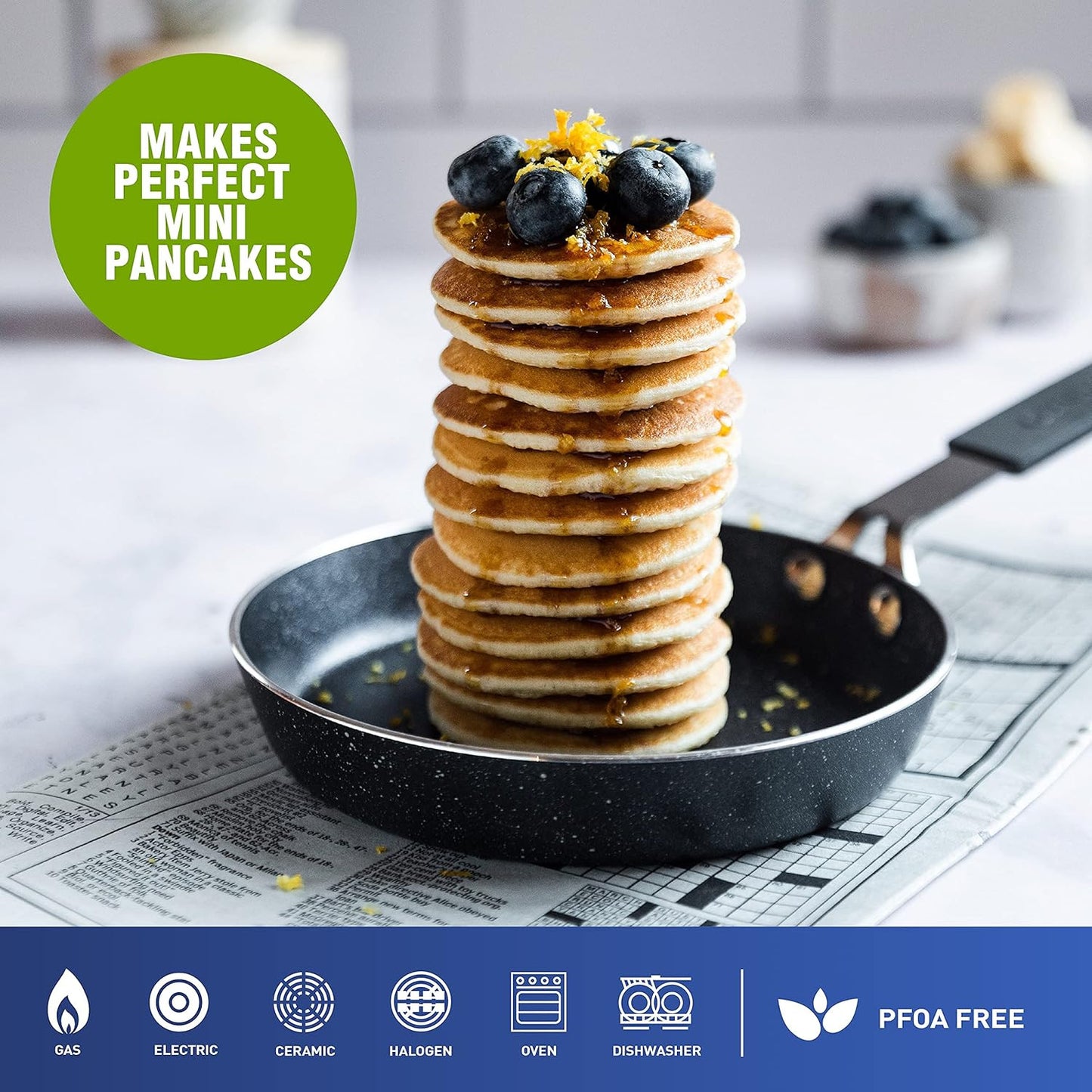 Granitestone Blue Mini Nonstick Egg Pan & Omelet Pan – 5.5” Single Serve Egg Non