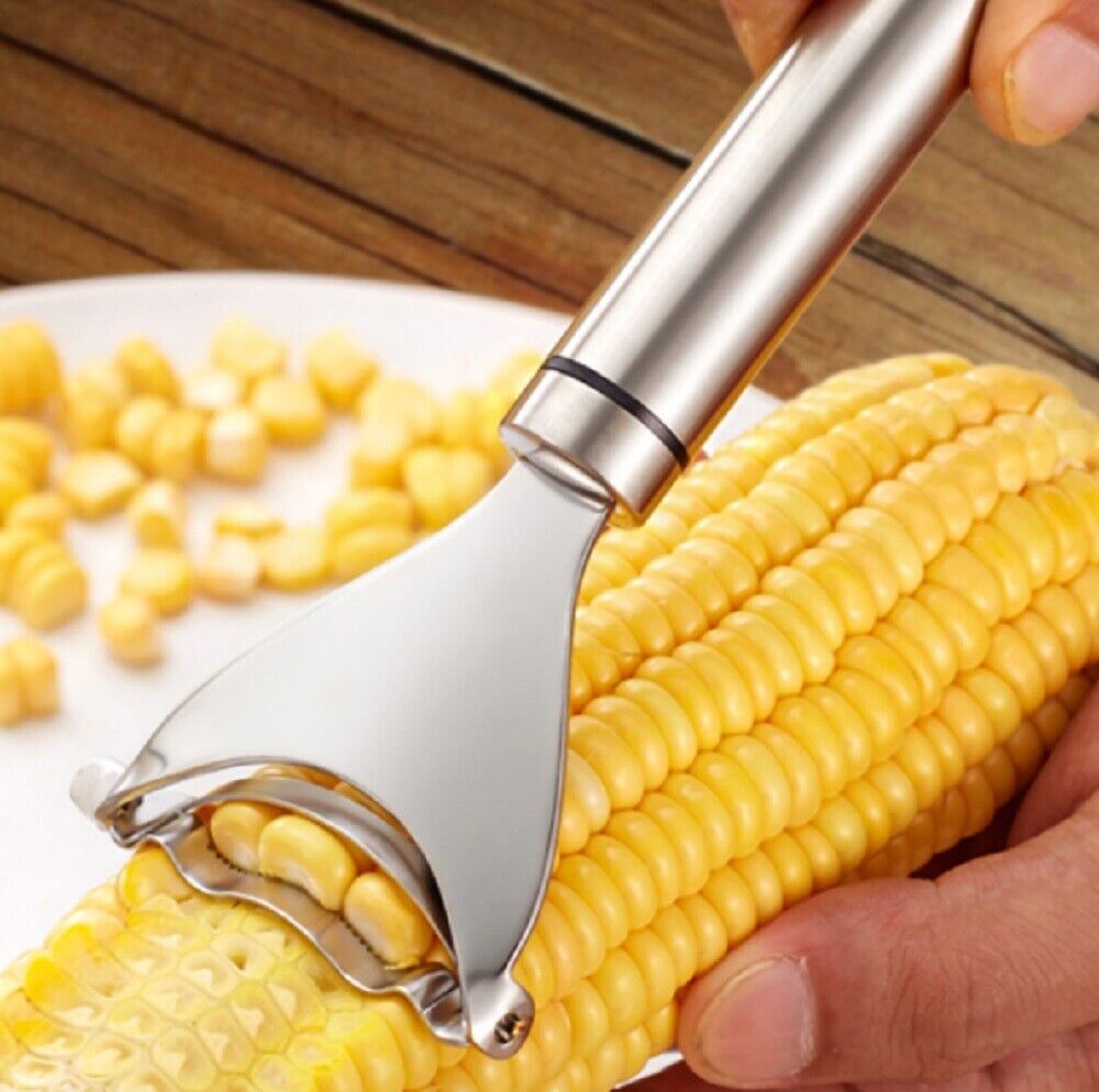 Stainless Steel Corn Cob Peeler – Kernel Stripper & Cutter Remover Kitchen Tool
