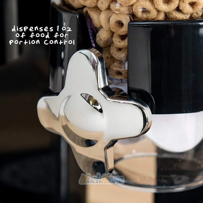 Large Cereal Dispenser Storage Triple Dry Food Snack Container Kitchen Canister